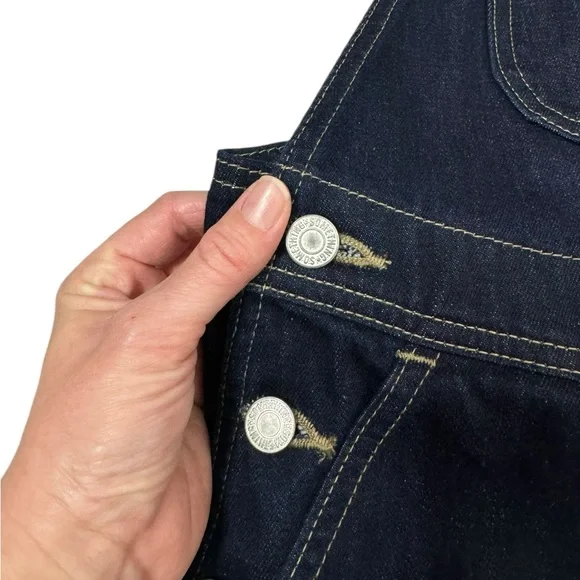 EDWIN | Something Workwear Japanese Denim 100% Cotton Dark Wash Overalls Small - Picture 8 of 10